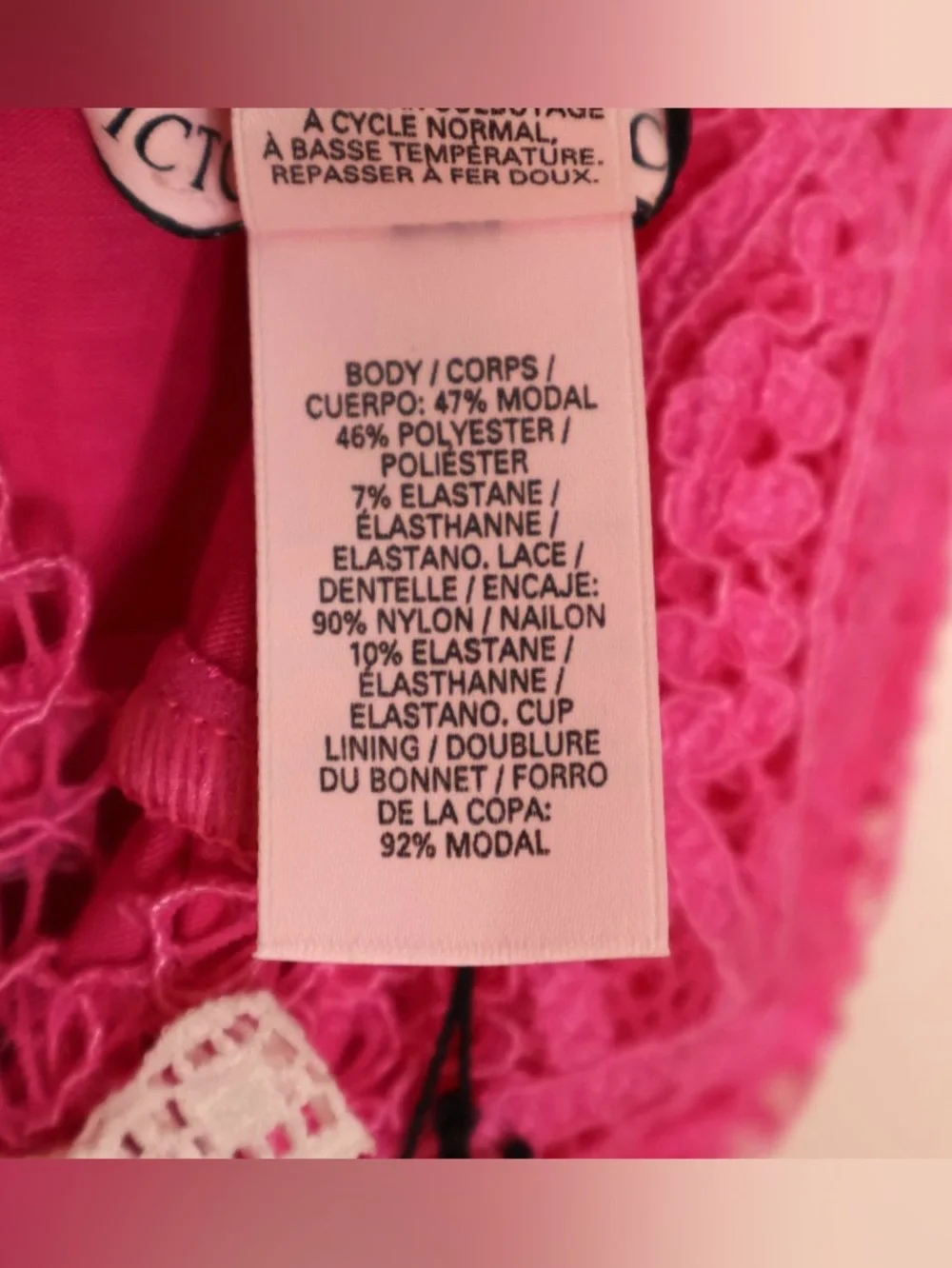 Victoria’s Secret Hot Pink Lace-Trim Chemise Nightdress M